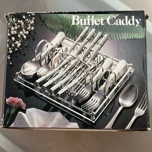 Vintage Silver Buffet Caddy Set